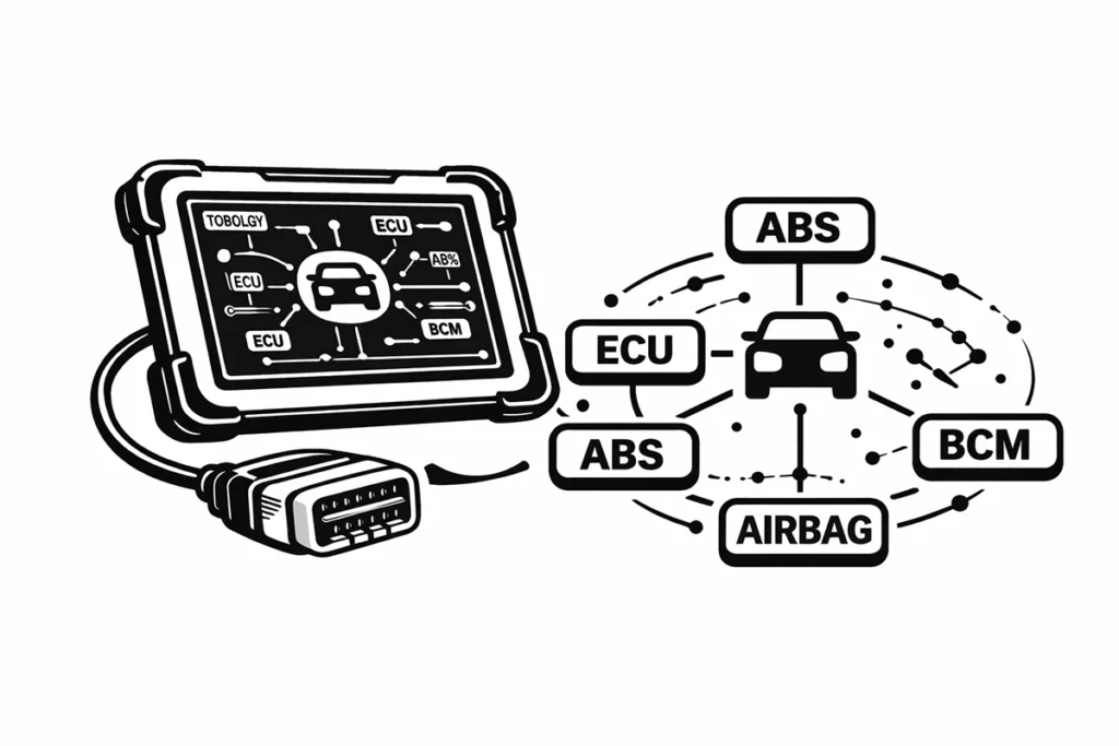obd2 scanner with topology