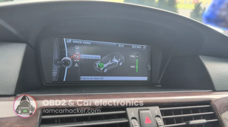 BMW E61 530d Oil Service Reset with OBD2 scanner