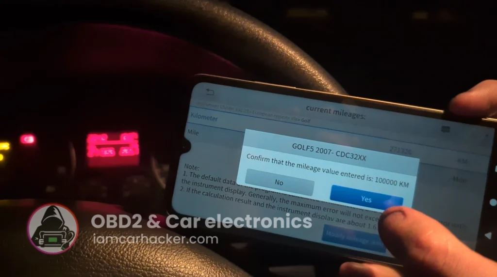 golf mk5 2006 odometer correction