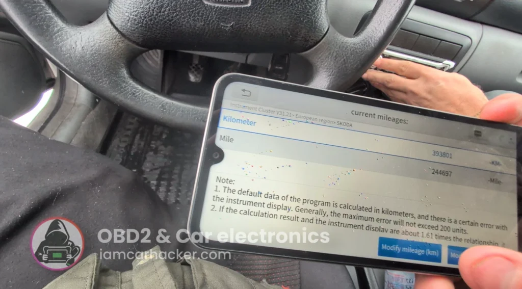 skoda octavia mk1 odometer correction