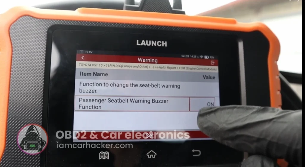 toyota corolla seatbelt warning off