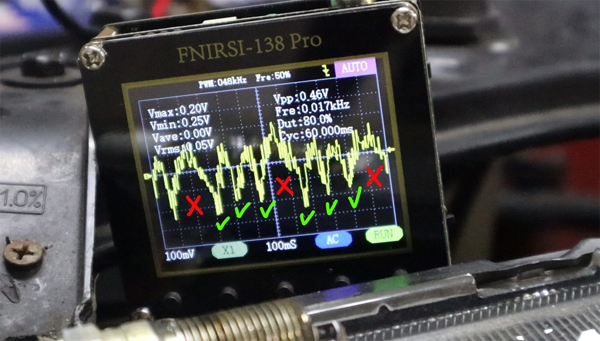 relative compression test oscilloscope