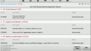 skoda dpf fault code