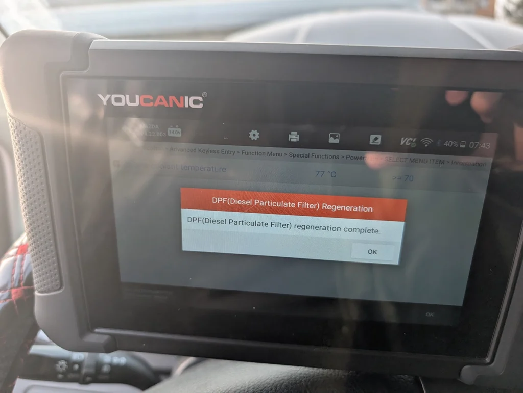 dpf regeneration with obd2 scanner 2