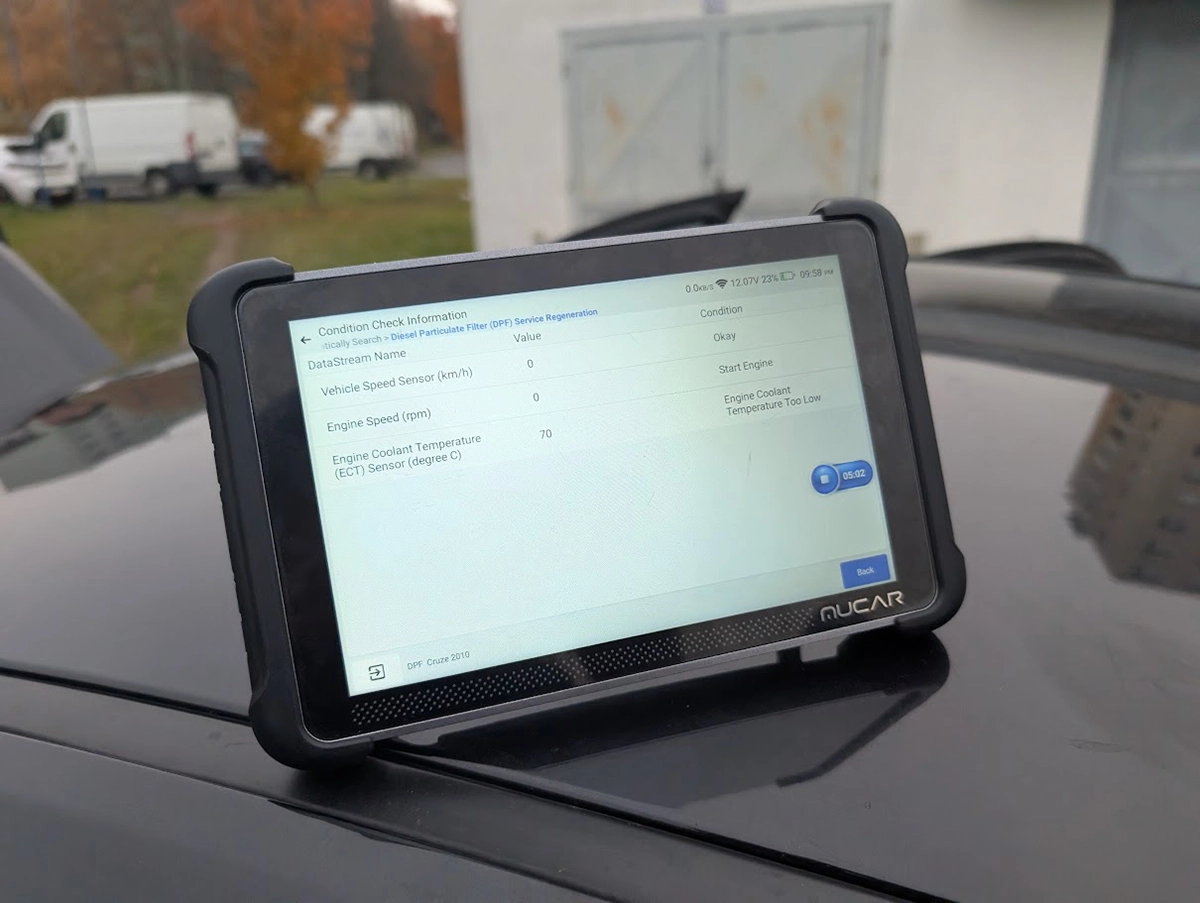 DPF regeneration fror Chevrolet Cruze