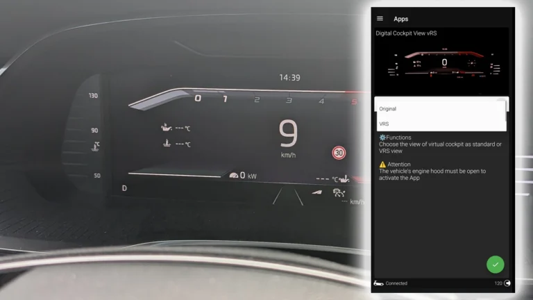 How to enable VRS sport display in the Virtual Cockpit on Skoda Octavia 4 (NX)