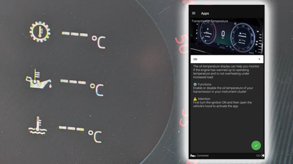 octavia mk4 transmission temperature in dashboard