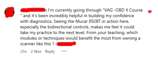 Member review — VAG OBD II Course