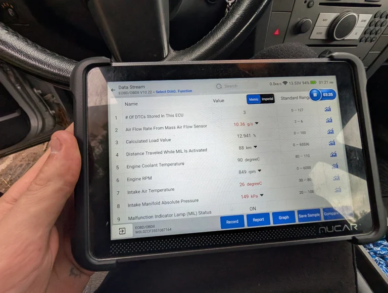 Opel Vectra C 2.2 DTI Limp Mode Fix: Stuck T-MAP Sensor Found With Live Data